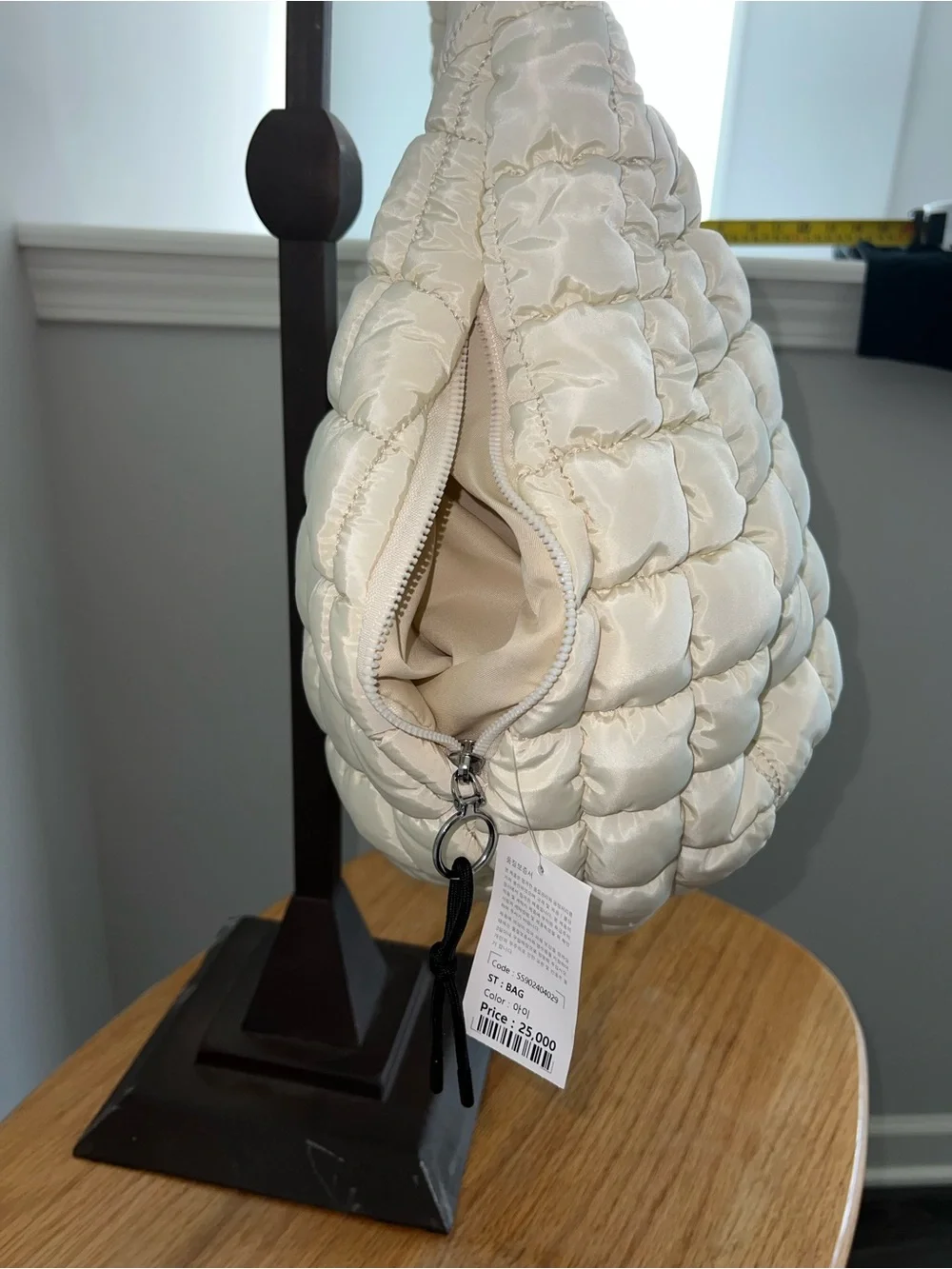 Cream Puffer Quilted Hobo Shoulder Bag – NWT
